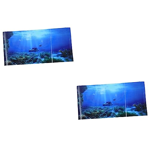 PRETYZOOM 2St Aquarium Hintergrundpapier Unterwasser Aquarium Poster Terrarium-Hintergrund Meereshintergrund Pflanzenbilder botanische Aufkleber Aquarium dekoratives 3D von PRETYZOOM
