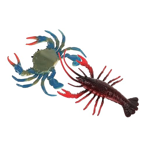 PRETYZOOM 2st Party-simulationskrabbe Simulierte Simulation Krabbe Realistische Garnelen Figuren Von Meereslebewesen Meerestierfiguren Simulierte Krabbe Parteimodell Aquarium PVC Kind von PRETYZOOM