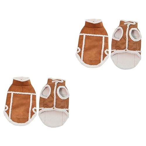 PRETYZOOM 2 Stücke Hund Warme Mantel Mode England Stil Haustier Hund Tuch Wildleder Stoff Bequem Für Outdoor-aktivitäten von PRETYZOOM