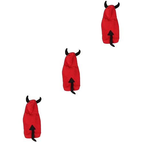 PRETYZOOM Haustierzubehör 3 Stück Haustier-Transformationskostüm Roter Kapuzenpullover Haustierkleidung Halloween-Kostüme Lustige Hundekleidung Welpen-Kapuzenpullover Katzenzubehör von PRETYZOOM