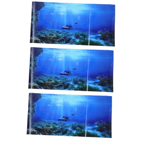 PRETYZOOM 3St Aquarium Hintergrundpapier Unterwasser Aquarium Poster Unterwasser-Hintergrund Terrarium-Hintergrund Pflanzenbilder Aufkleber Aquarium dekoratives verdicken Container von PRETYZOOM