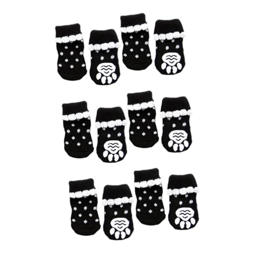 PRETYZOOM 3 Stücke Haustier Warme Socken Nette Spitze Weiche Baumwolle Für Hund Haustier Liefert Größe XL Schwarz von PRETYZOOM