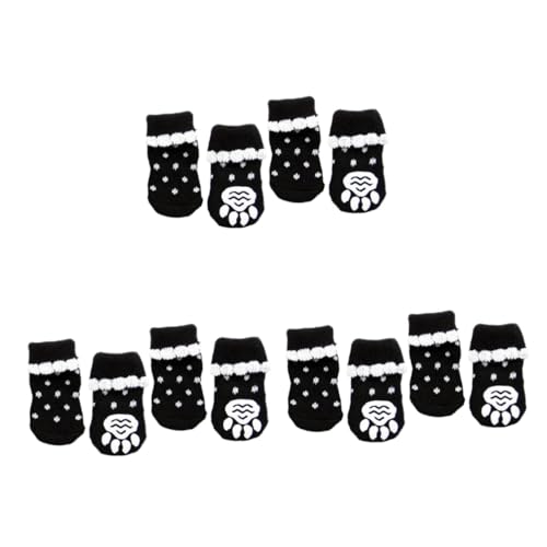 PRETYZOOM 3 Stück Warme Modische Haustiersocken Für Hunde Baumwolltextur Warme Haustiersocken Spitzendesign Bezaubernder Haustierbedarf Größe Schwarz von PRETYZOOM