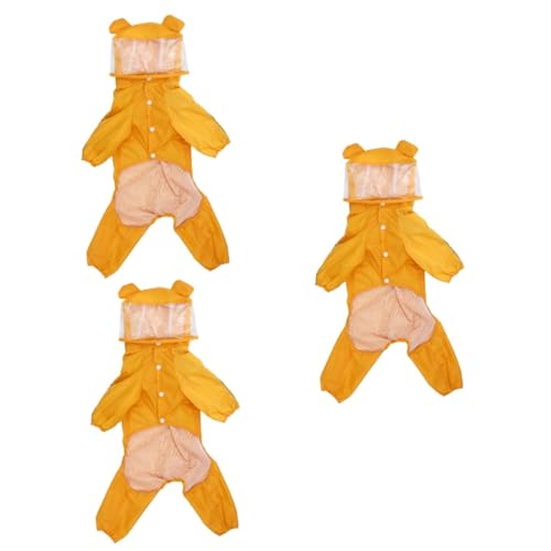 PRETYZOOM 3 Haustier-Regenmantel Hundekleidung -Regenmantel Mit Welpen-Regenjacke Hundeanzug Haustier-Regenbekleidung Kleidung -Regenausrüstung Gelber von PRETYZOOM