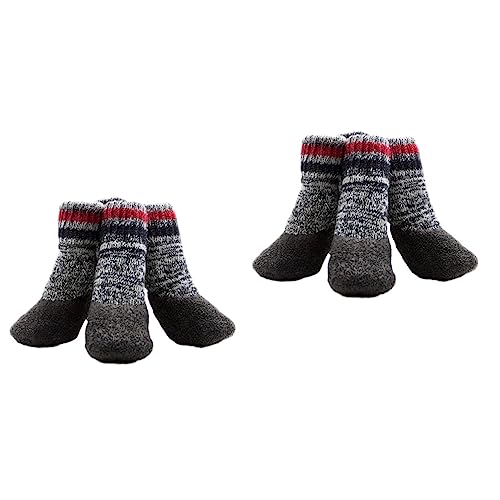PRETYZOOM 4 Paare rutschfeste Socken Für Hunde Socken Für Hunde rutschfest Socken Mit Sohlen Hundesockenschuhe Für Den Winter Sockenschuhe Für Hunde Hundestiefel Haustier Outdoor-Schuhe von PRETYZOOM