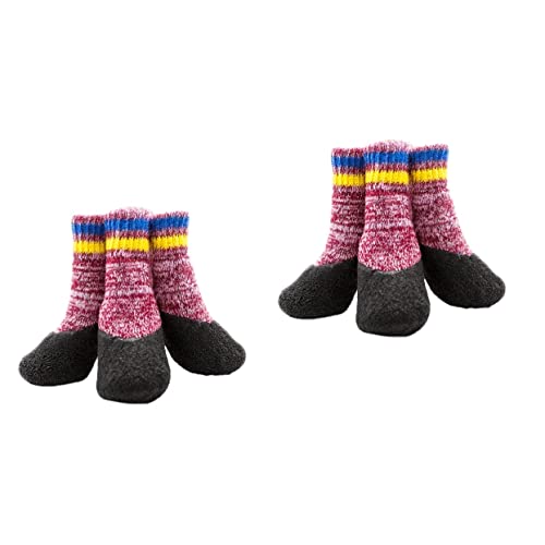 PRETYZOOM 4 Paare rutschfeste Socken Haustier Socken Schuhe Socken Für Hunde rutschfest Socken Für Den Winter Socken Mit Sohlen Socken Für Katzen Wintersocken Hündchen Baumwollsocken von PRETYZOOM