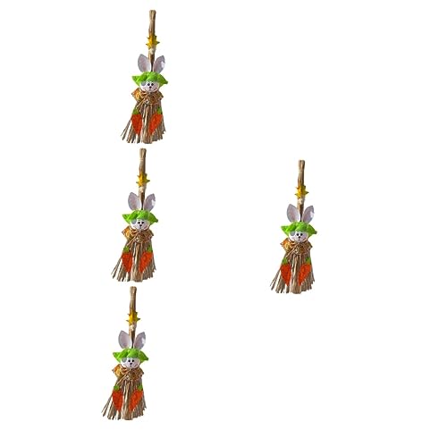 PRETYZOOM 4 Stück Ostern Selber Machen Zeug Plüsch Kaninchen Mädchen Badespielzeug Produkte Haustier Hasenspielzeug Küken Ausgestopft Lustig Miniatur Fee Tragen Frosch Gras von PRETYZOOM