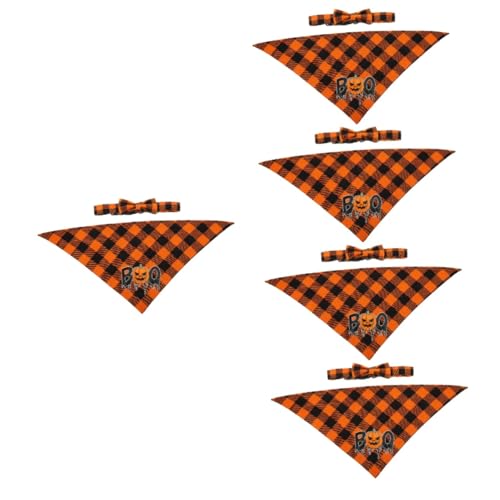 PRETYZOOM 5 Sätze Halloween-dreiecksschal Verstellbare Welpenhalsbänder Für Wurf Orange Krawatte Für Welpen Katze Lätzchen Abreiß Für Hunde Tragbares Welpenhalsband von PRETYZOOM