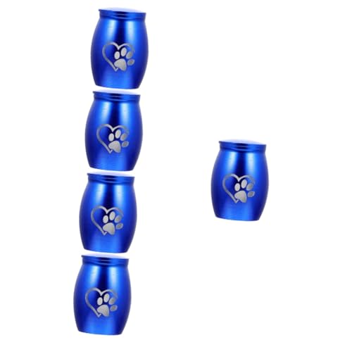 PRETYZOOM 5 Stücke Haustier Urnen Pfotenabdruck Hund Und Katze Edelstahl Urne Elegante Pet Memorial Andenken Box von PRETYZOOM