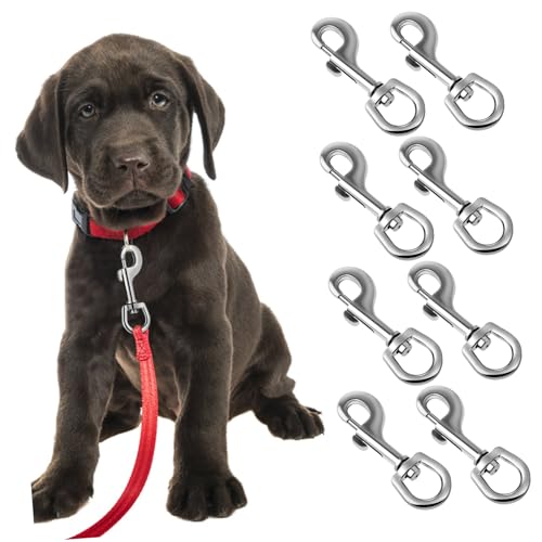 PRETYZOOM 8 Stück Hundeleinenkopf Schwenkbare Schnappclips Karabinerhaken Für Hundeketten Einseitige Cliphaken Karabinerhaken Für Hundeleine Auslösehaken Kettenclips Silver Rostfreier Stahl von PRETYZOOM