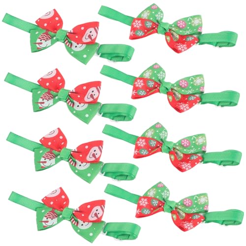 PRETYZOOM 8 Stück Verstellbares Katzenhalsband Verstellbares Haustierhalsband Weihnachts-Hundehalsband Weihnachtsfeiergeschenke Kätzchenhalsband Mit Schleife Haustier-Kostüm-Zubehör von PRETYZOOM
