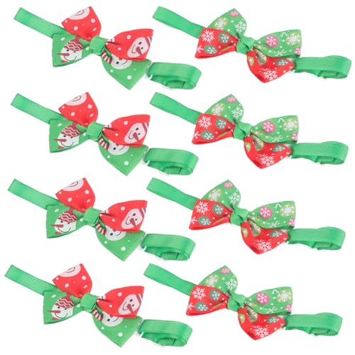 PRETYZOOM 8st Hundehalsband Für Den Winter Weihnachtshalsbänder Für Hunde Abreißbares Katzenhalsband Hundehalsband Mit Jingle Bell Hundehalsband Süßes Stoff Haustierzubehör Bogen-Stil von PRETYZOOM