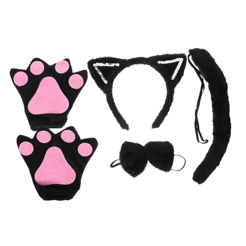 PRETYZOOM Elegantes Haarband Mit Katzenohren Und Fliege Cosplay-zubehör Für Partys Und Bühnenshows von PRETYZOOM