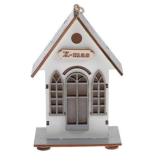 PRETYZOOM Glühkabine Mikro- - Weihnachtsdekoration Lichthausdekorationen Für Zu Hause Leuchtender Hausschmuck Weihnachten Süßigkeiten Hängen Dekorationen Für Zuhause Weiß Holz von PRETYZOOM