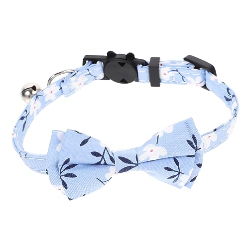 PRETYZOOM Haustierhalsbänder Mit Fliege Katzenhalsband Mit Glöckchen Katze Hundehalsband Welpenhalsband Katzenspielhalsband Dekoratives Katzenhalsband Schmücken Polyester Gitter Kettenblatt von PRETYZOOM