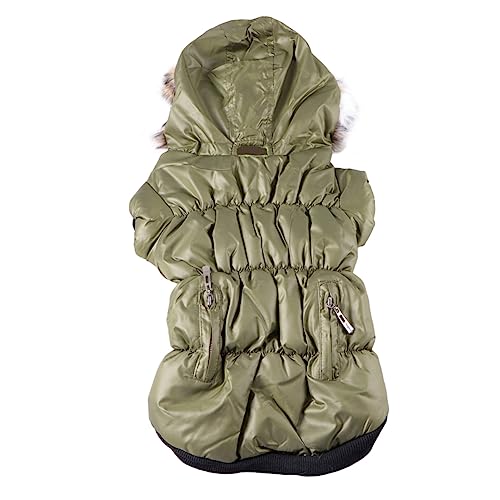 PRETYZOOM Haustier Hund Mantel Haustierjacke Welpen Hoodie Winter warme Hundejacke warme Jacken Kleidung Kleider Haustierkostü mit Reißverschluss Hündchen Baumwollmantel Haustierzubehör von PRETYZOOM
