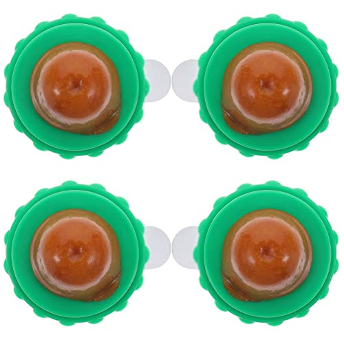 PRETYZOOM -Katzenminze-Bälle 4 Stück Essbares Katzen-Katzenminze-Spielzeug Katze Lecken Lutscher Kauball -Snacks Pudding-Bonbon-Ball Leckbare Zuckerbonbons Katzen-Leckereien von PRETYZOOM