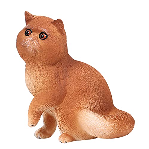 PRETYZOOM Katzenschmuck Simulations-katzenmodell Heimische Tierornamente Katzenfiguren Für Katzenliebhaber Katzenfiguren Spielset Cartoon-Handwerk Wohnaccessoires Auto Yellow Plastik von PRETYZOOM