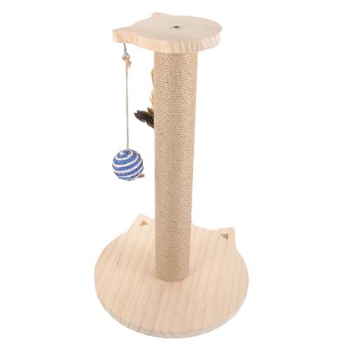 PRETYZOOM Katzenkratzsäule Aus Natürlichem Kratzfester Katzenkratzbaum Für Wohnungskatzen Stabiler Kratzpfosten Mit Attraktiver Spielzeug Für Katzen Und Kätzchen Geeignet Zur von PRETYZOOM