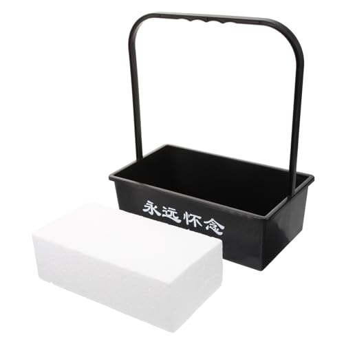 PRETYZOOM Qingming-Blumenkorb Gedenk-Blumenvase Blumenhalter aus Schaumstoff grabdeko Grab Dekoration Blumenverpackungskorb Opfern Grabschmuck getrocknete Blumen Opferblume Container von PRETYZOOM