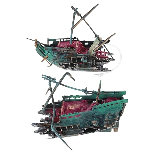 PRETYZOOM Schiffbruch-Dekoration Für Aquarien Realistisches Aquarium Ornament Aus Harz Unterwasserlandschaft Für Fische Leicht Und Platzsparend Accessoire Für Fischkästen von PRETYZOOM