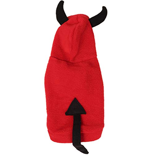 1stk Verwandlungskostüm Für Haustiere Katzenbedarf Rotes Haustier-outfits-kleid Hund Teufel Kostüm Weihnachtskostüme Für Hunde Rotes Kapuzenshirt Haustier Lustig Kleidung Halloween von PRETYZOOM