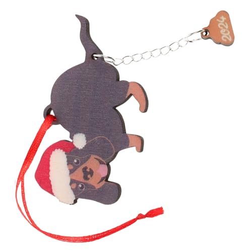 PRETYZOOM Holz Weihnachtsschmuck Für Hunde Kreative Ornamente Für Weihnachtsbaum Süßer Schmuck Zum Aufhängen Für Welpen von PRETYZOOM