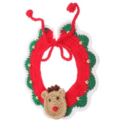 PRETYZOOM Weihnachtshund-strickschal Zarte Kleidung Für Hunde Und Katzen Geschenk Katzenlätzchen Aus Spitze Hunde-weihnachtsschal Hundeschal Kostüm Für Milch Baumwolle Ziemlich Haustieranzug von PRETYZOOM