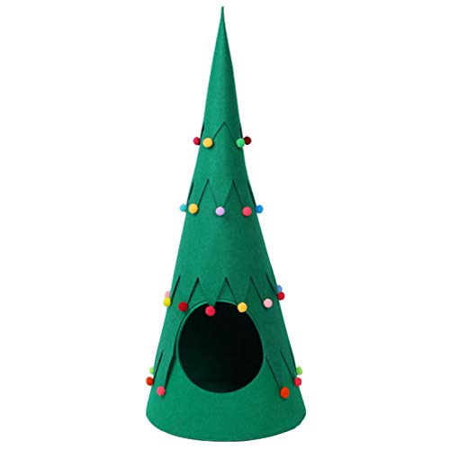 1 Stk Weihnachtsbaum Katzenstreu Welpenkäfig Winterliche Katzenhöhle Warme Katzenhütte Urlaub Katzenbett Schlafbett Für Katzen Weihnachtshaustiernest Hund Zelt Waschbar Filzstoff von PRETYZOOM