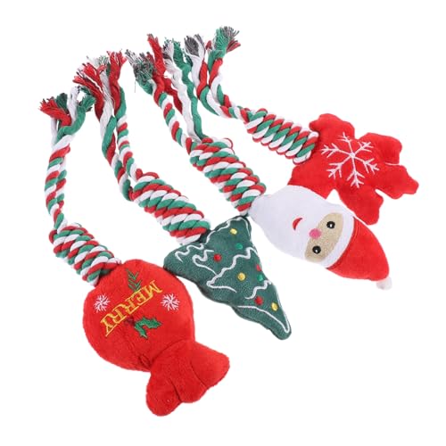 PRETYZOOM Weihnachtsspielzeug Für Haustiere Weihnachtsspielzeug 4 Stück Rotkäppchen- Weihnachtsbaum Plüschtiere Weihnachtsbaum Lustiges Hunde Weihnachts Hundezubehör Roter Hut von PRETYZOOM