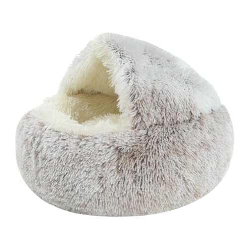 Dog Cave Bed, Fluffy Dog Bed, Enclosed Calming Small Pet Cave Bed, Machine Washable Pet Cave Bed, Winter Pet Cat Nest, Small Pet Bed Removable for Winter Large Dogs Kitten Cats von PRIMUZ