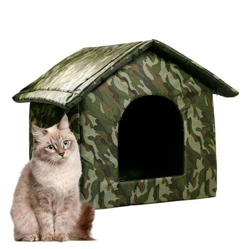 Katzenhaus für den Außenbereich, wasserdichtes Welpenhaus, Haustierhaus für Katzen, kleine Hunde, Outdoor-Katzen-Schlafhaus, 1 Stück Katzenhaus für den Außenbereich, wasserdichtes Welpenhaus, Haustierhaus für Katzen, kleine Hunde, Outdoor-Katzen-Schlafhaus, 1 Stück von PRIMUZ