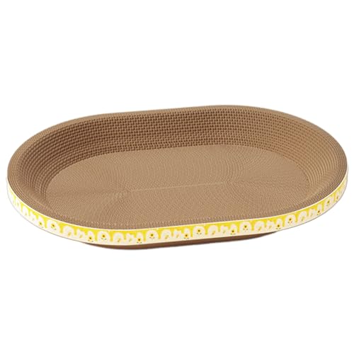 Katzenkratznapf, Katzenkratzer Karton, ovale Wellpappe, Hundekratzpad, Haustier-Nagelfeilenbrett für Katzen Indoor Grind Krallen Rest und Katzen Katzenkratznapf, Katzenkratzer Karton, ovale Wellpappe, Hundekratzpad, Haustier-Nagelfeilenbrett für Katzen Indoor Grind Krallen Rest und Katzen von PRIMUZ