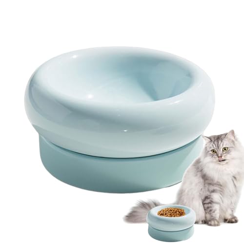 Keramik-Katzennäpfe, abnehmbare Keramik-Doppelnapf, Keramik-Haustier-Wassernapf, Haustierzubehör, Kätzchen-Futterbehälter zum Füttern und Tränken von PRIMUZ