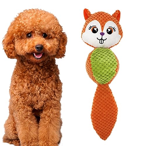 PRIMUZ Hundeplüschspielzeug | Interaktives, quietschendes Kauspielzeug für Hunde,Hundespielzeug für Aggressive Kauer, Stofftier-Hunde-Plüschtier für Welpen, kleine, mittlere und große Hunde von PRIMUZ