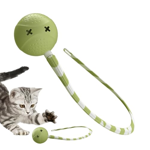 PRIMUZ Katzenspielzeugbälle, interaktives USB-Ballspielzeug für Katzen, intelligente Indoor-Katzenbälle, schnell rollende Teppichbälle für Schlafzimmer, Arbeitszimmer, Katzenhaus, Wohnzimmer von PRIMUZ