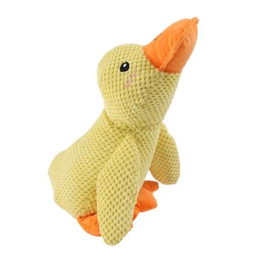 The Mellow Duck, Bissresistentes Quack-Quack-Ente Hundespielzeug, Gelb, Cordstoff, gelbe Ente Hundespielzeug mit leicht zu waschendem Stoff, quietschende Ente Hundespielzeug für das Training von The Mellow Duck, Bissresistentes Quack-Quack-Ente Hundespielzeug, Gelb, Cordstoff, gelbe Ente Hundespielzeug mit leicht zu waschendem Stoff, quietschende Ente Hundespielzeug für das Training von von PRIMUZ