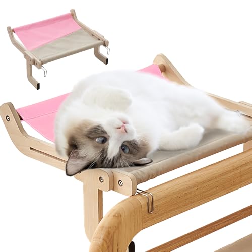 Katzen Hängematte für Fenster: PRITOK Hängematte Katze Heizung Katzenbett Fensterbank für Katzen, Hängende Katzenhängematte, Katzen Fensterliege, Stabiles Katzenbett bis zu 18 kg (Rosa) von PRITOK