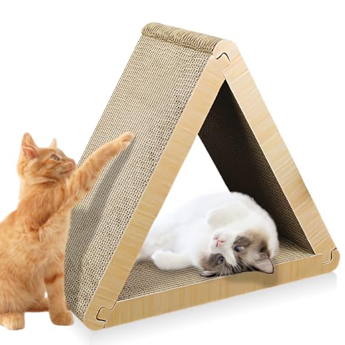 PRITOK Dreieckiger Kratzbrett für Katzen: 3er Kratzbrett Katzen Doppelseitige Kratzpappe für Katzen, Montierbarkeit Kratzbretter Katze zur Krallenpflege, Widerstandsfähig Katzen Kratzmöbel PRITOK Dreieckiger Kratzbrett für Katzen: 3er Kratzbrett Katzen Doppelseitige Kratzpappe für Katzen, Montierbarkeit Kratzbretter Katze zur Krallenpflege, Widerstandsfähig Katzen Kratzmöbel von PRITOK