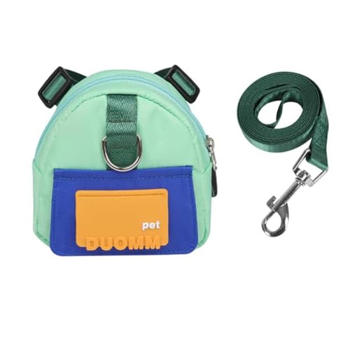 PRIZOM Hundegeschirr mit Leine, Rucksack für Welpen, Hundekotspender, verstellbare Transporttasche für Haustiere, Blau von PRIZOM