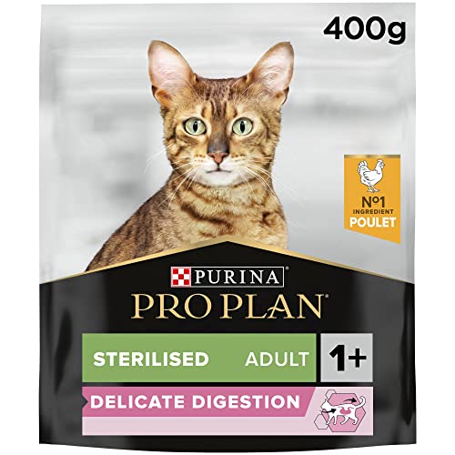 Purina Pro Plan | Sterilised Adult 1+ Delicate Verdauung | Reich an Huhn | Trockenfutter | Katze | 400 g Beutel Purina Pro Plan | Sterilised Adult 1+ Delicate Verdauung | Reich an Huhn | Trockenfutter | Katze | 400 g Beutel von PRO PLAN