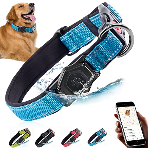 Airtag Hundehalsband, weich und reflektierend GPS-Tracking-Hundehalsbänder für mittelgroße und robuste große Hunde, Jungen oder Gitter von PROFAVO