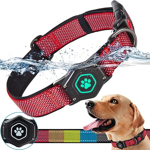 AirTag Hundehalsband mit wasserdichtem Airtag-Halter, leuchtend und reflektierend, bequem und langlebig, 1000D-Nylon, doppelte Sicherheitsschnalle, passend für mittelgroße oder schwere, große und AirTag Hundehalsband mit wasserdichtem Airtag-Halter, leuchtend und reflektierend, bequem und langlebig, 1000D-Nylon, doppelte Sicherheitsschnalle, passend für mittelgroße oder schwere, große und von PROFAVO