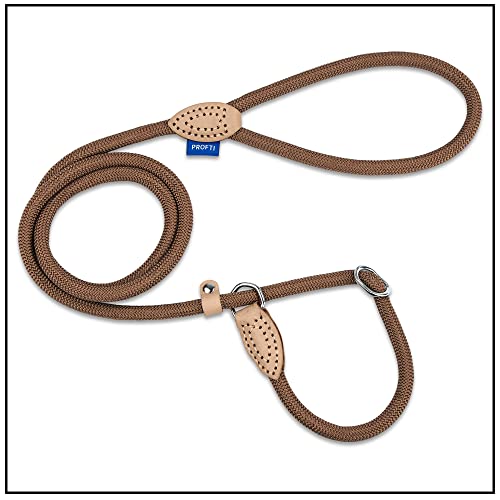 PROFTI Retrieverleine aus Nylon, Lederelemente, Zugstopp, große/kleine Hunde, 150cm lang, Braun PROFTI Retrieverleine aus Nylon, Lederelemente, Zugstopp, große/kleine Hunde, 150cm lang, Braun von PROFTI