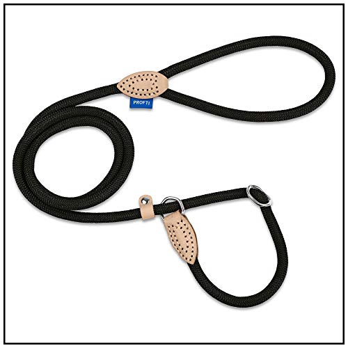PROFTI Retrieverleine aus Nylon, Lederelemente, Zugstopp, große/kleine Hunde, 150cm lang, Schwarz PROFTI Retrieverleine aus Nylon, Lederelemente, Zugstopp, große/kleine Hunde, 150cm lang, Schwarz von PROFTI