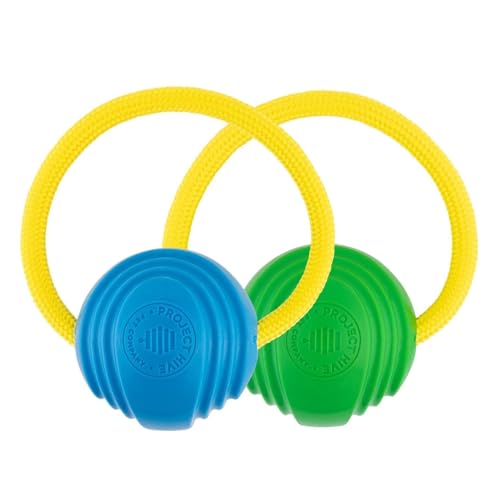 Project Hive Interaktives Hundespielzeug – Set mit 2 Schlaufenbällen – kompatibel mit Hive Zoomer Hundeballwerfer – perfekt zum Apportieren und Zerren – Grün und Blau Project Hive Interaktives Hundespielzeug – Set mit 2 Schlaufenbällen – kompatibel mit Hive Zoomer Hundeballwerfer – perfekt zum Apportieren und Zerren – Grün und Blau von PROJECT HIVE ·PET COMPANY·