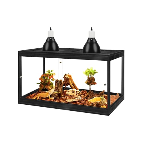 Prolee Bartagamen-Tank aus gehärtetem Glas, Reptilien-Encloure und Schlangen-Tank mit Metallgitter-Dachtür, Verriegelungsdesign, Reptilien-Tank für Eidechse, Gecko, Chamäleon (schwarz, 61 x 40,6 x Prolee Bartagamen-Tank aus gehärtetem Glas, Reptilien-Encloure und Schlangen-Tank mit Metallgitter-Dachtür, Verriegelungsdesign, Reptilien-Tank für Eidechse, Gecko, Chamäleon (schwarz, 61 x 40,6 x von PROLEE