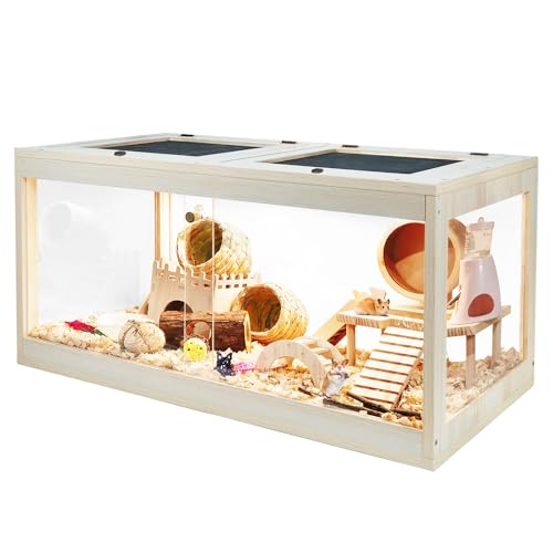 Prolee Hamster-Habitat, kaufest, Mäuse- und Ratten-Lebensraum mit transparenten Seiten, Hamsterkäfig mit zu öffnender Netzoberfläche, solide gebaut mit Schloss-Design (81,3 cm L x 40,6 cm B x 40,6 cm Prolee Hamster-Habitat, kaufest, Mäuse- und Ratten-Lebensraum mit transparenten Seiten, Hamsterkäfig mit zu öffnender Netzoberfläche, solide gebaut mit Schloss-Design (81,3 cm L x 40,6 cm B x 40,6 cm von PROLEE