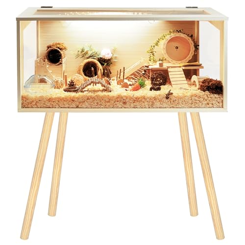 Prolee Hamsterkäfig aus Holz, extra groß, für Mäuse und Ratten, oben zu öffnen, mit Acrylplatten, solide gebaut, Kleintierkäfig mit Beinständern, 101,6 cm lang Prolee Hamsterkäfig aus Holz, extra groß, für Mäuse und Ratten, oben zu öffnen, mit Acrylplatten, solide gebaut, Kleintierkäfig mit Beinständern, 101,6 cm lang von PROLEE