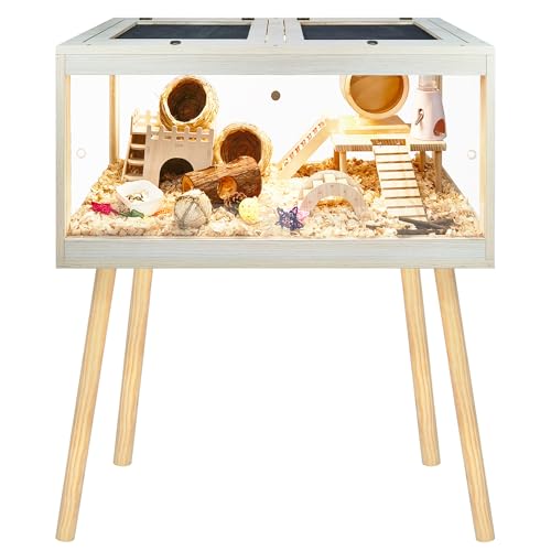 Prolee Hamsterkäfig kaufest, Mäuse- und Ratten-Lebensraum mit transparenten Seiten, Hamsterkäfig mit zu öffnender Netzoberseite, solide gebaut mit Schloss-Design und Beinständer, 81,3 cm breit Prolee Hamsterkäfig kaufest, Mäuse- und Ratten-Lebensraum mit transparenten Seiten, Hamsterkäfig mit zu öffnender Netzoberseite, solide gebaut mit Schloss-Design und Beinständer, 81,3 cm breit von PROLEE
